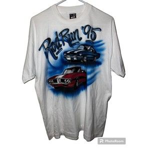 Rod Run '95 Airbrush Car Show Single Stitch T-Shirt Mustang/Firebird Streetwear